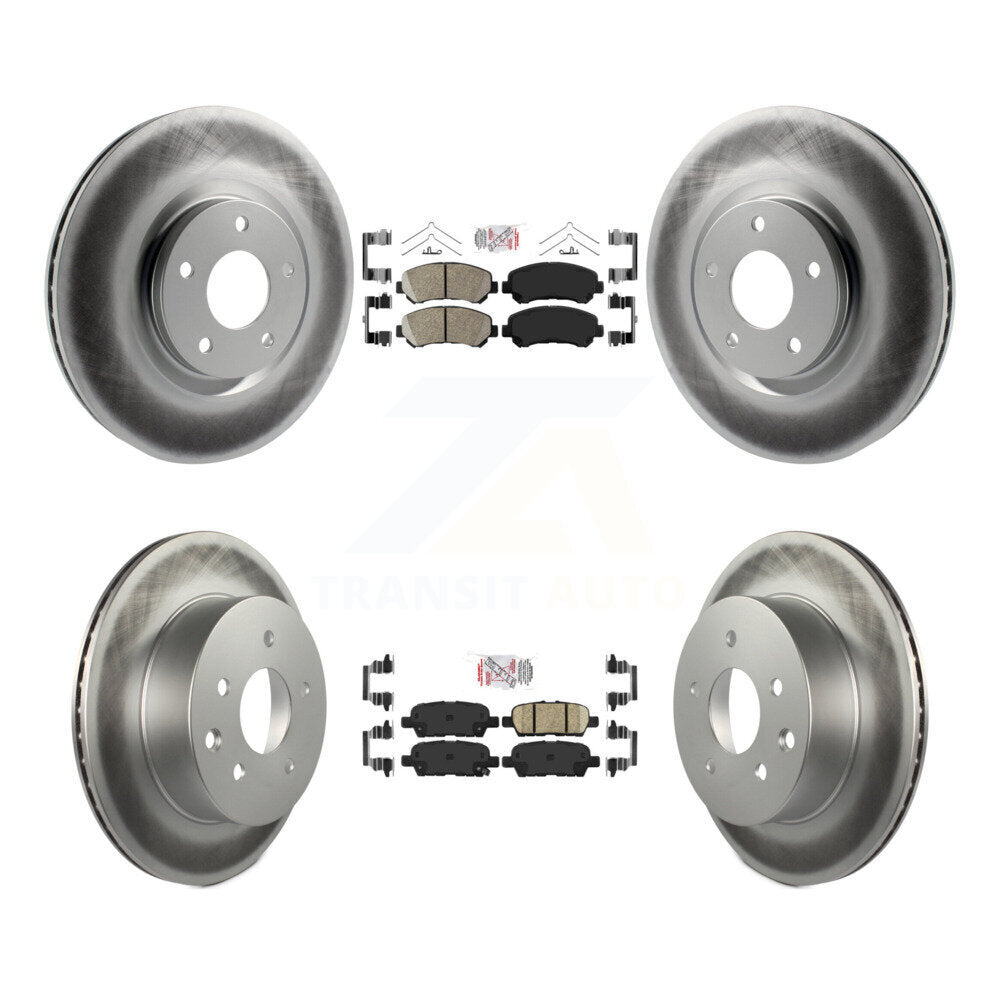 Front Rear Ceramic Pad And Coated Disc Brake Rotor Kit For 2014-2017 Nissan Juke Nismo RS KGA-105193