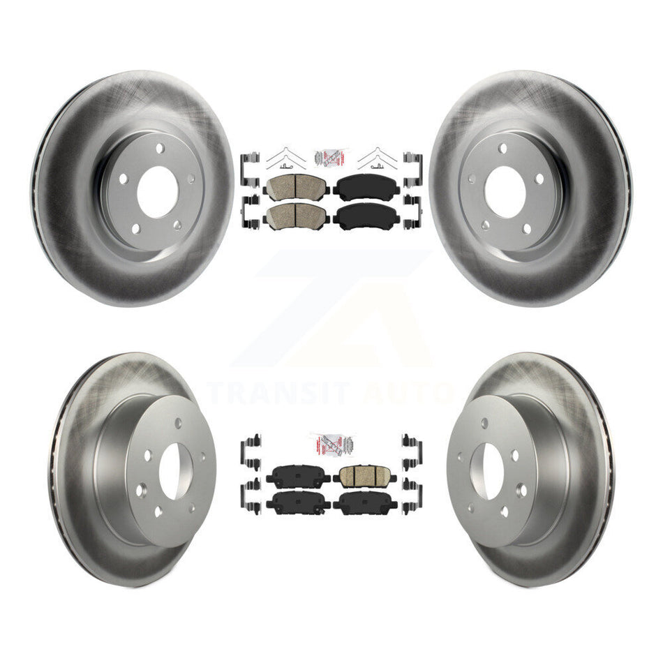 Front Rear Ceramic Pad And Coated Disc Brake Rotor Kit For 2014-2017 Nissan Juke Nismo RS KGA-105193