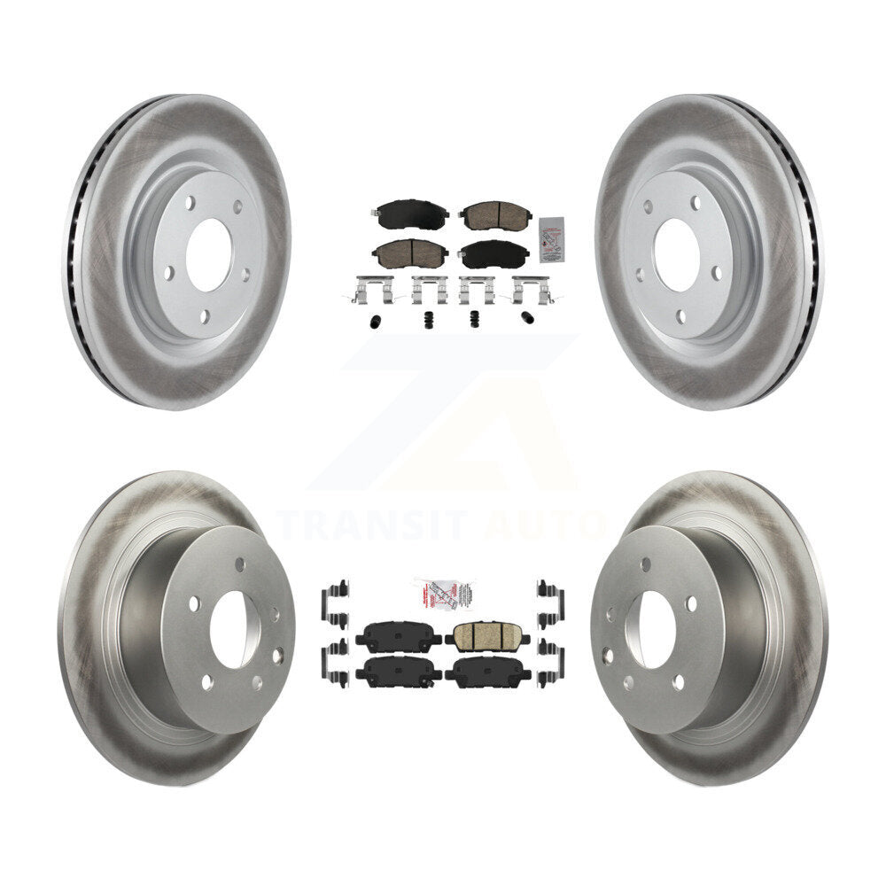 Front Rear Ceramic Pad Coat Disc Brake Rotor Kit For 2017-2019 Nissan Sentra Turbocharged KGA-105196