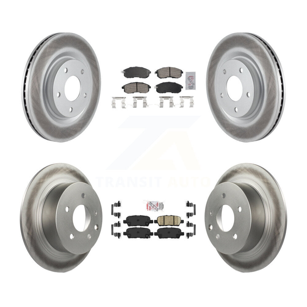 Front Rear Ceramic Pad Coat Disc Brake Rotor Kit For 2017-2019 Nissan Sentra Turbocharged KGA-105197