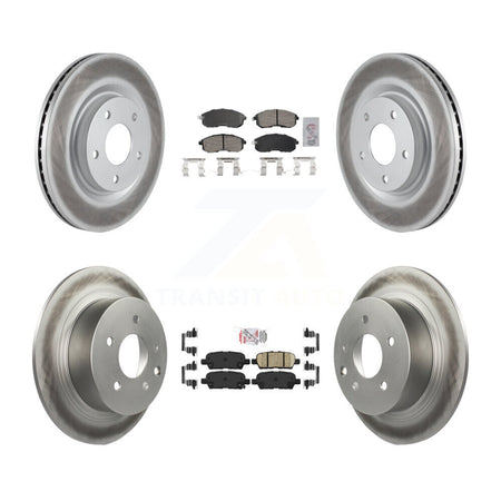 Front Rear Ceramic Pad Coat Disc Brake Rotor Kit For 2017-2019 Nissan Sentra Turbocharged KGA-105197