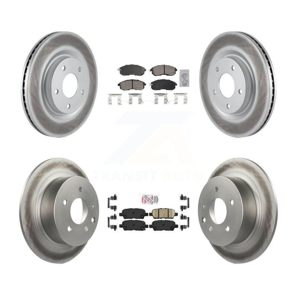 Front Rear Ceramic Pad Coat Disc Brake Rotor Kit For 2017-2019 Nissan Sentra Turbocharged KGA-105197