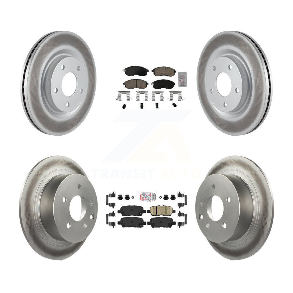 Front Rear Ceramic Pad Coat Disc Brake Rotor Kit For 2017-2019 Nissan Sentra Turbocharged KGA-105198