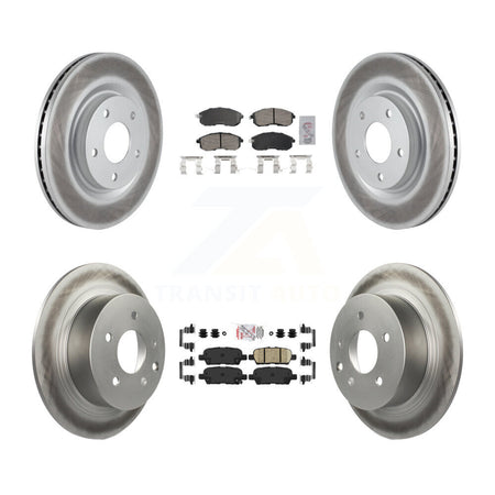 Front Rear Ceramic Pad Coat Disc Brake Rotor Kit For 2017-2019 Nissan Sentra Turbocharged KGA-105199