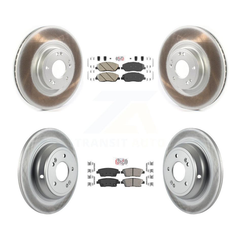 Front Rear Ceramic Pads And Coated Disc Brake Rotors Kit For 2012 Hyundai Genesis 3.8L KGA-105207