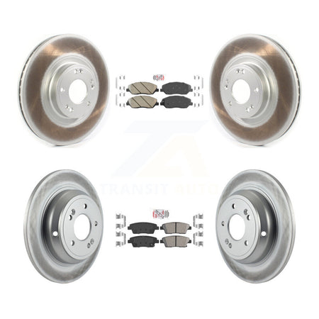 Front Rear Ceramic Pads And Coated Disc Brake Rotors Kit For 2012 Hyundai Genesis 3.8L KGA-105208