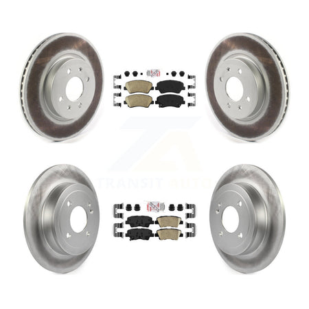 Front Rear Ceramic Pads And Coated Disc Brake Rotors Kit For Kia Rio KGA-105214