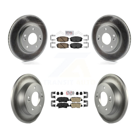 Front Rear Ceramic Pads And Coated Disc Brake Rotors Kit For 2014-2016 Kia Soul KGA-105219
