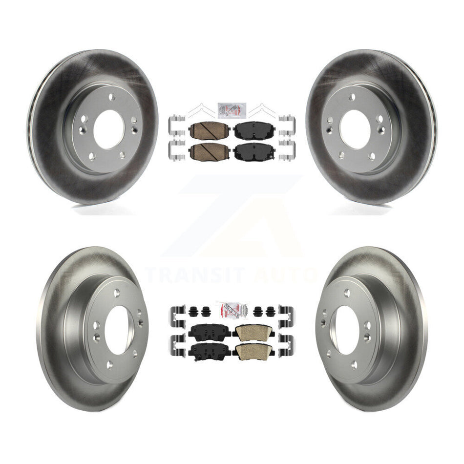 Front Rear Ceramic Pads And Coated Disc Brake Rotors Kit For 2014-2016 Kia Soul KGA-105219