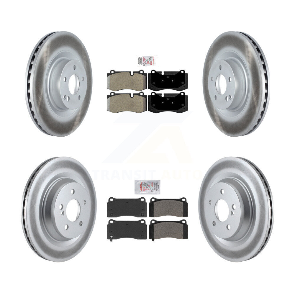 Front Rear Semi-Metallic Pad Coat Disc Brake Rotors Kit For 2011-2014 Mercedes-Benz CL550 KGA-105224