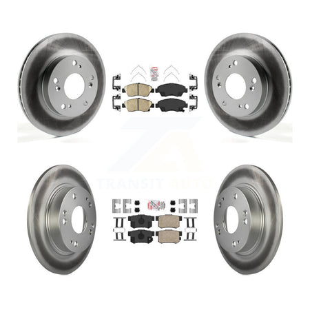 Front Rear Ceramic Pads And Coated Disc Brake Rotors Kit For 2013-2015 Acura ILX 1.5L KGA-105242