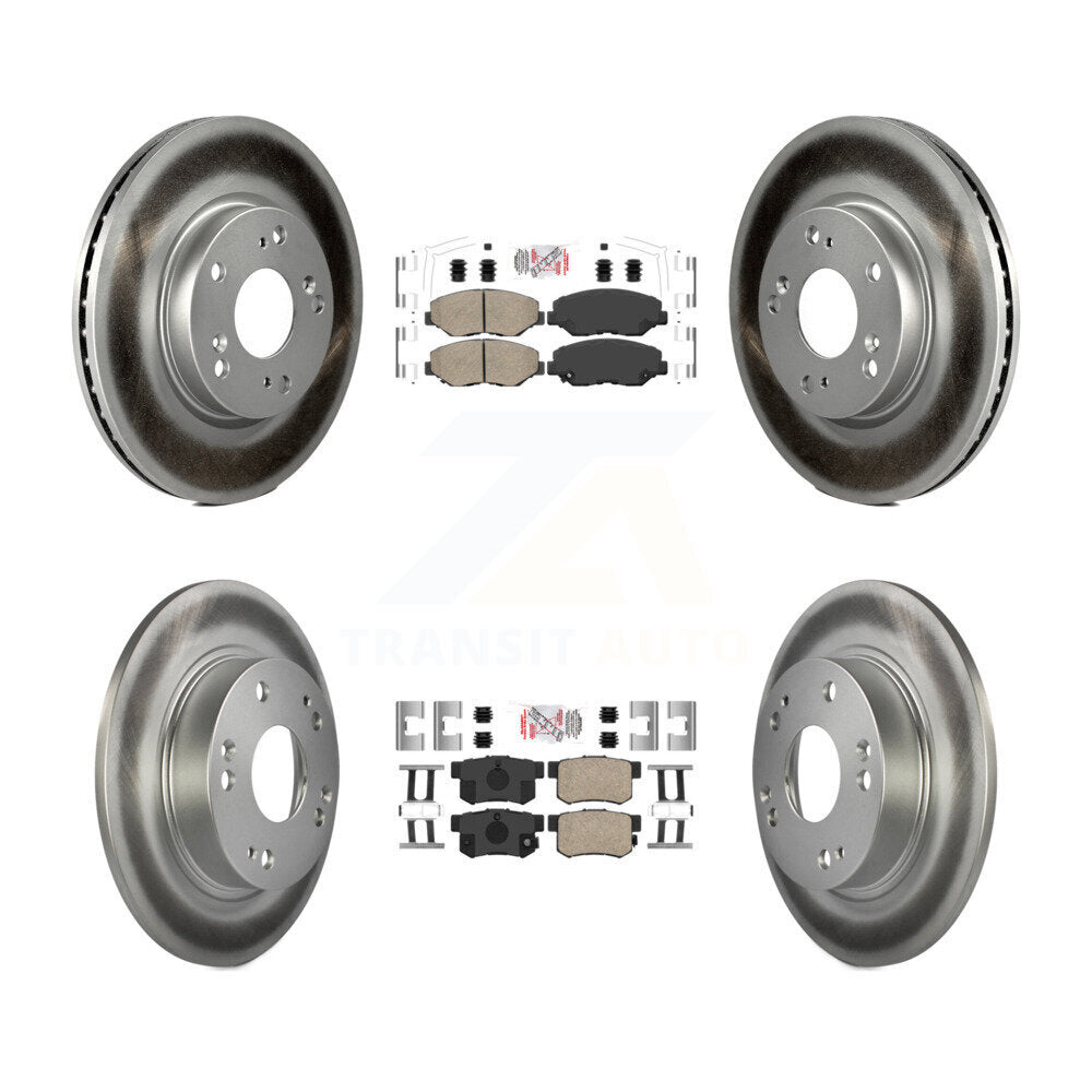 Front Rear Ceramic Pads And Coated Disc Brake Rotors Kit For 2013 Acura ILX 2.0L KGA-105244