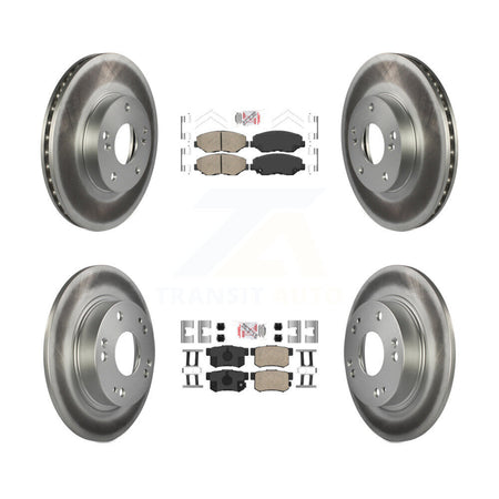 Front Rear Ceramic Pads And Coated Disc Brake Rotors Kit For 2014-2015 Acura ILX 2.0L KGA-105246