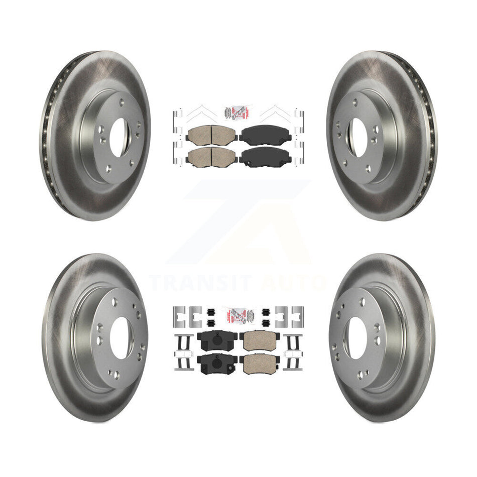 Front Rear Ceramic Pads And Coated Disc Brake Rotors Kit For 2014-2015 Acura ILX 2.0L KGA-105246