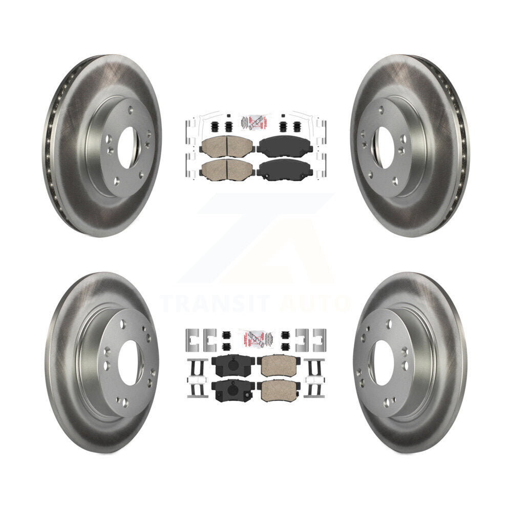 Front Rear Ceramic Pads And Coated Disc Brake Rotors Kit For 2014-2015 Acura ILX 2.0L KGA-105247