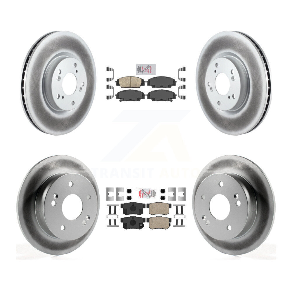 Front Rear Ceramic Pads And Coated Disc Brake Rotors Kit For 2002-2006 Acura RSX Type-S KGA-105254