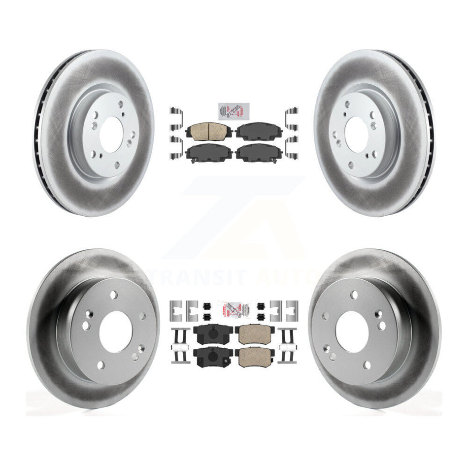 Front Rear Ceramic Pads And Coated Disc Brake Rotors Kit For 2002-2006 Acura RSX Type-S KGA-105254