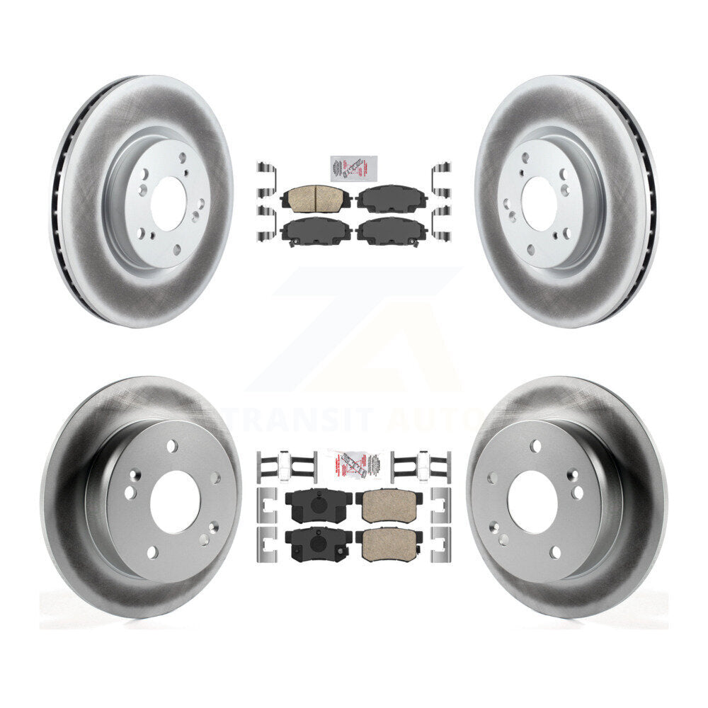 Front Rear Ceramic Pads And Coated Disc Brake Rotors Kit For 2002-2006 Acura RSX Type-S KGA-105255