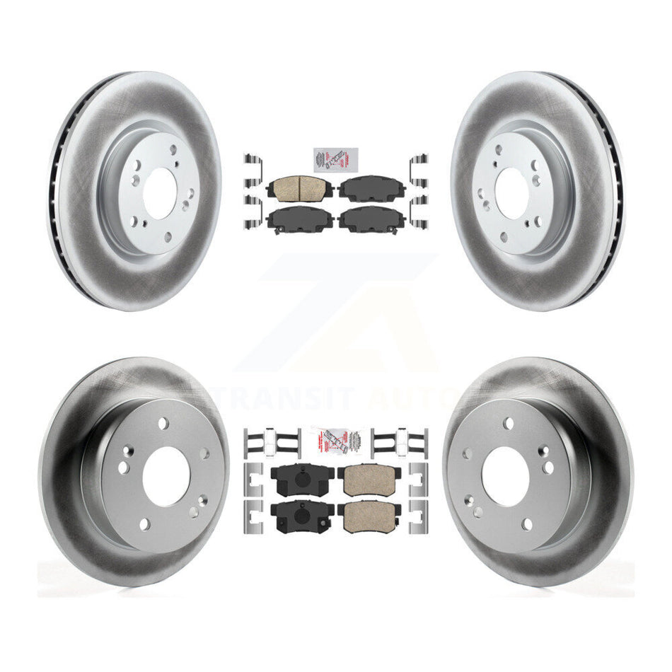 Front Rear Ceramic Pads And Coated Disc Brake Rotors Kit For 2002-2006 Acura RSX Type-S KGA-105255