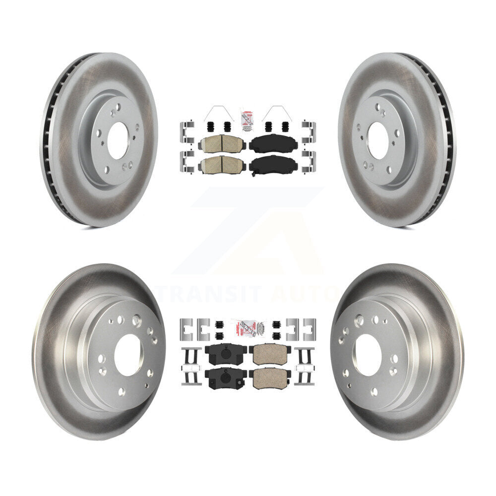 Front Rear Ceramic Pad Coat Brake Rotor Kit For 2004-2005 Acura TL Automatic transmission KGA-105256
