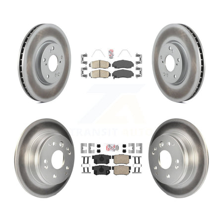 Front Rear Ceramic Pad Coat Brake Rotor Kit For 2004-2005 Acura TL Automatic transmission KGA-105257