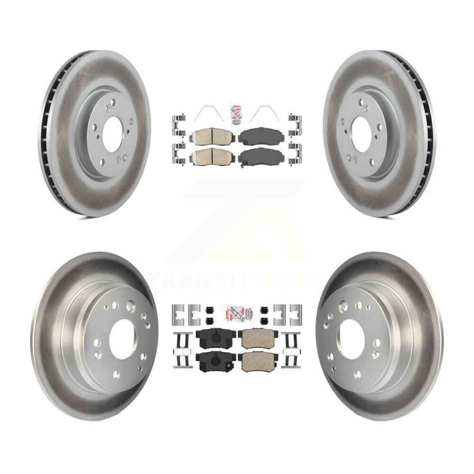 Front Rear Ceramic Pad Coat Brake Rotor Kit For 2004-2005 Acura TL Automatic transmission KGA-105257