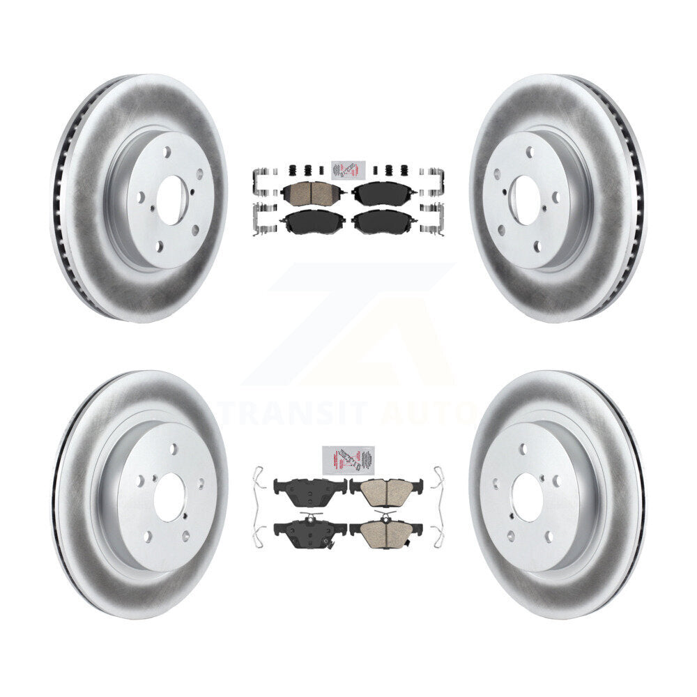 Front Rear Ceramic Pads And Coated Disc Brake Rotors Kit For 2015 Subaru Legacy 2.5L KGA-105278