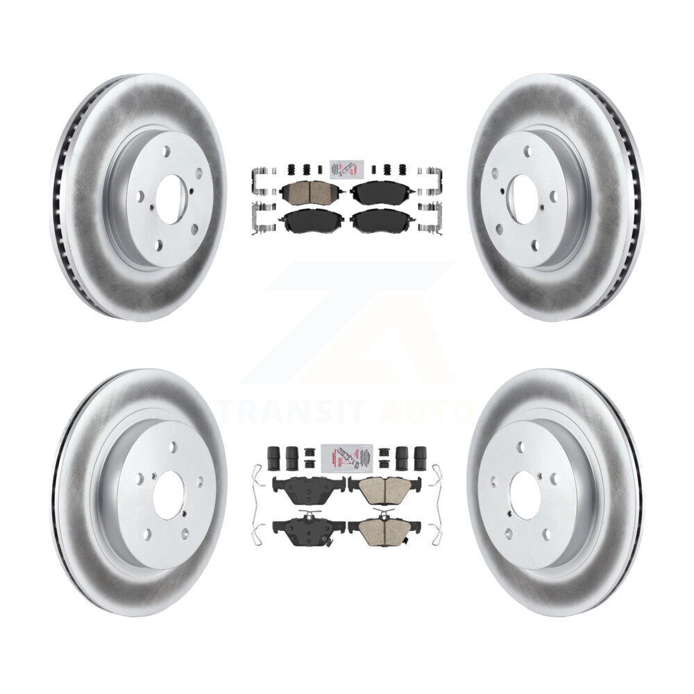 Front Rear Ceramic Pads And Coated Disc Brake Rotors Kit For 2015 Subaru Legacy 2.5L KGA-105280