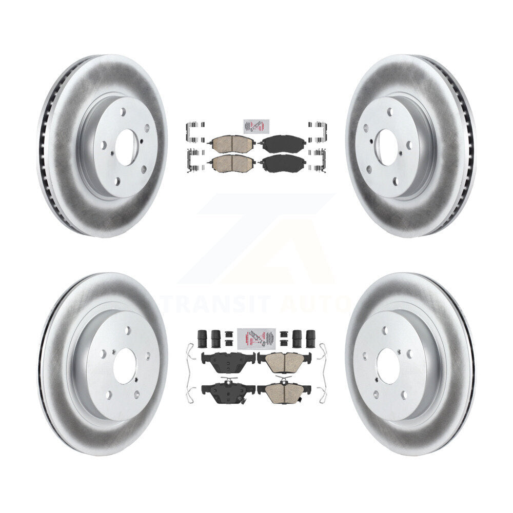 Front Rear Ceramic Pads And Coated Disc Brake Rotors Kit For 2015 Subaru Legacy 2.5L KGA-105281