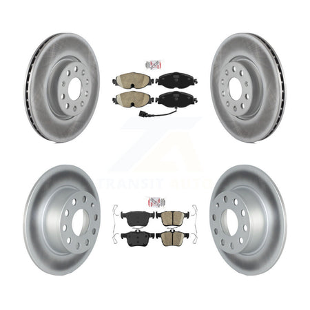 Front Rear Ceramic Pad And Coated Disc Brake Rotors Kit For 2022-2023 Volkswagen Taos FWD KGA-105282