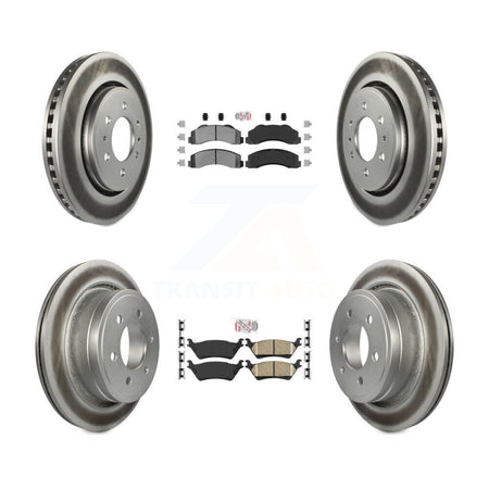 Front Semi-Metallic Rear Ceramic Pads And Coated Disc Brake Rotors Kit For Ford F-150 KGA-105283