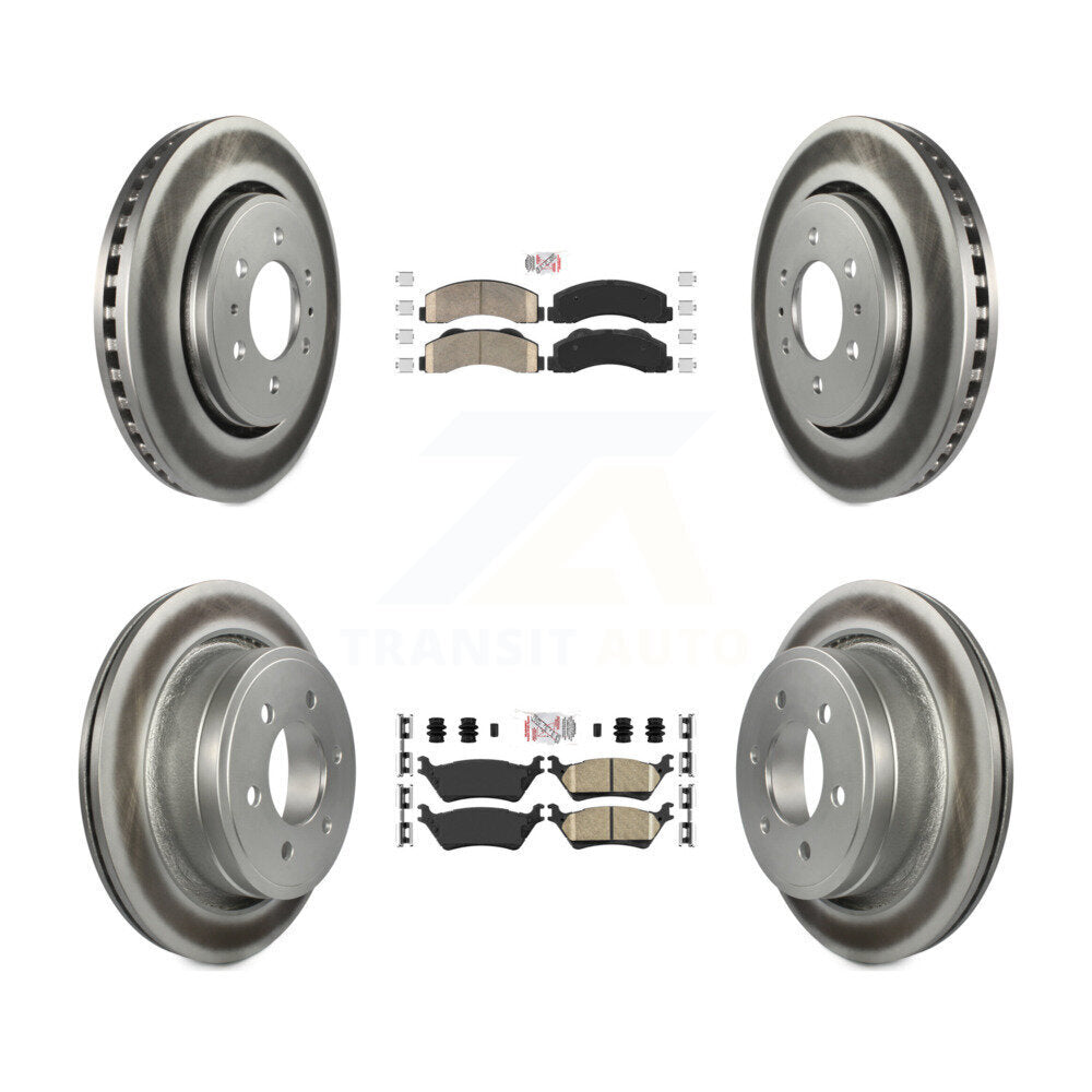 Front Rear Ceramic Pads And Coated Disc Brake Rotors Kit For Ford F-150 KGA-105288