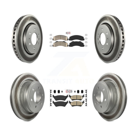 Front Rear Ceramic Pads And Coated Disc Brake Rotors Kit For Ford F-150 KGA-105288