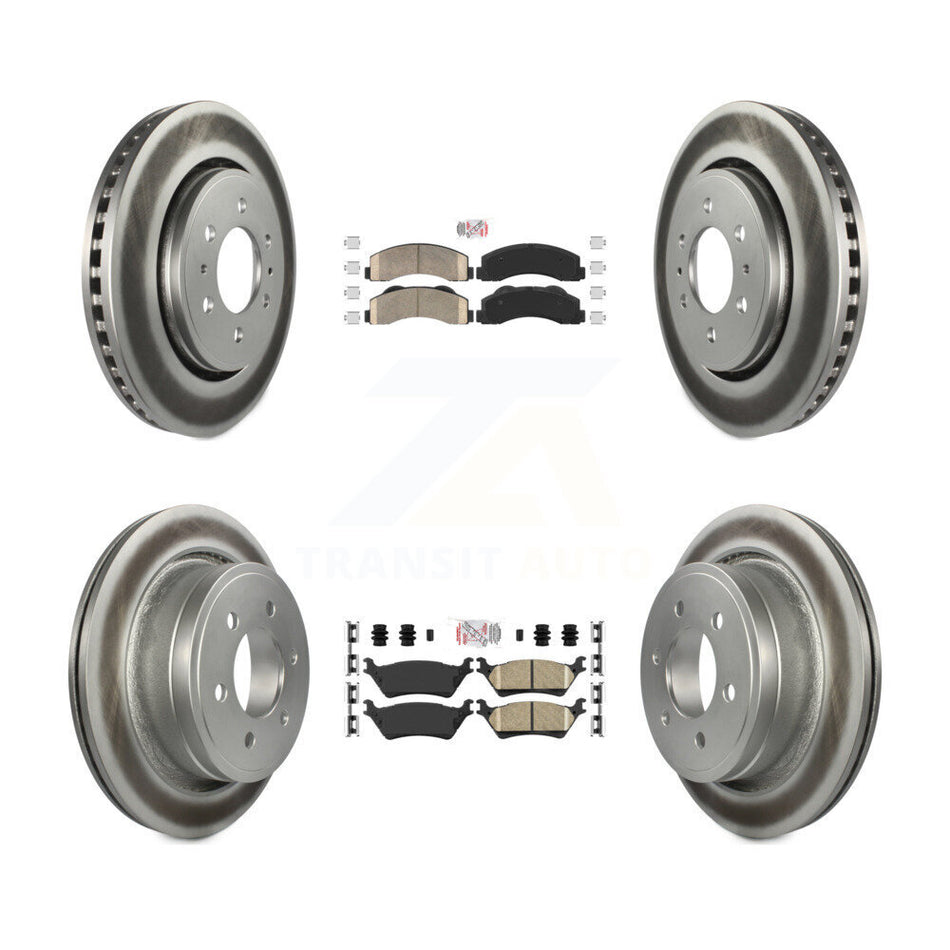 Front Rear Ceramic Pads And Coated Disc Brake Rotors Kit For Ford F-150 KGA-105288
