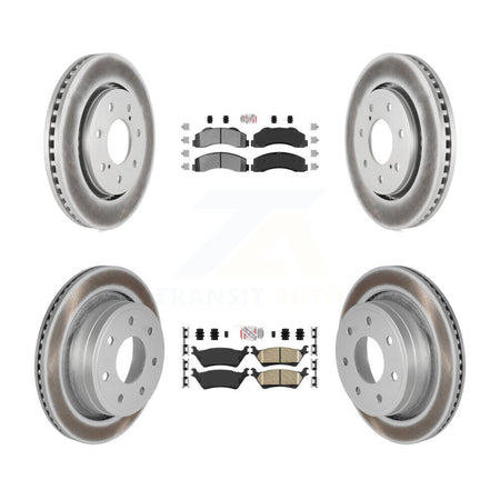 Front Semi-Metallic Rear Ceramic Pads And Coated Disc Brake Rotors Kit For Ford F-150 KGA-105289
