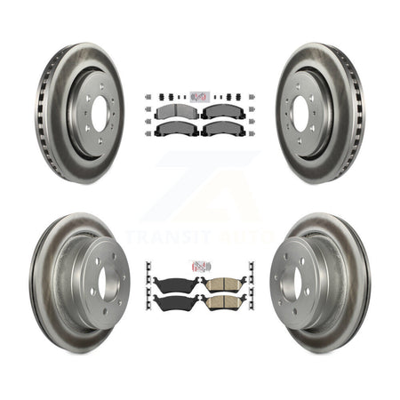 Front Semi-Metallic Rear Ceramic Pads And Coated Disc Brake Rotors Kit For Ford F-150 KGA-105299