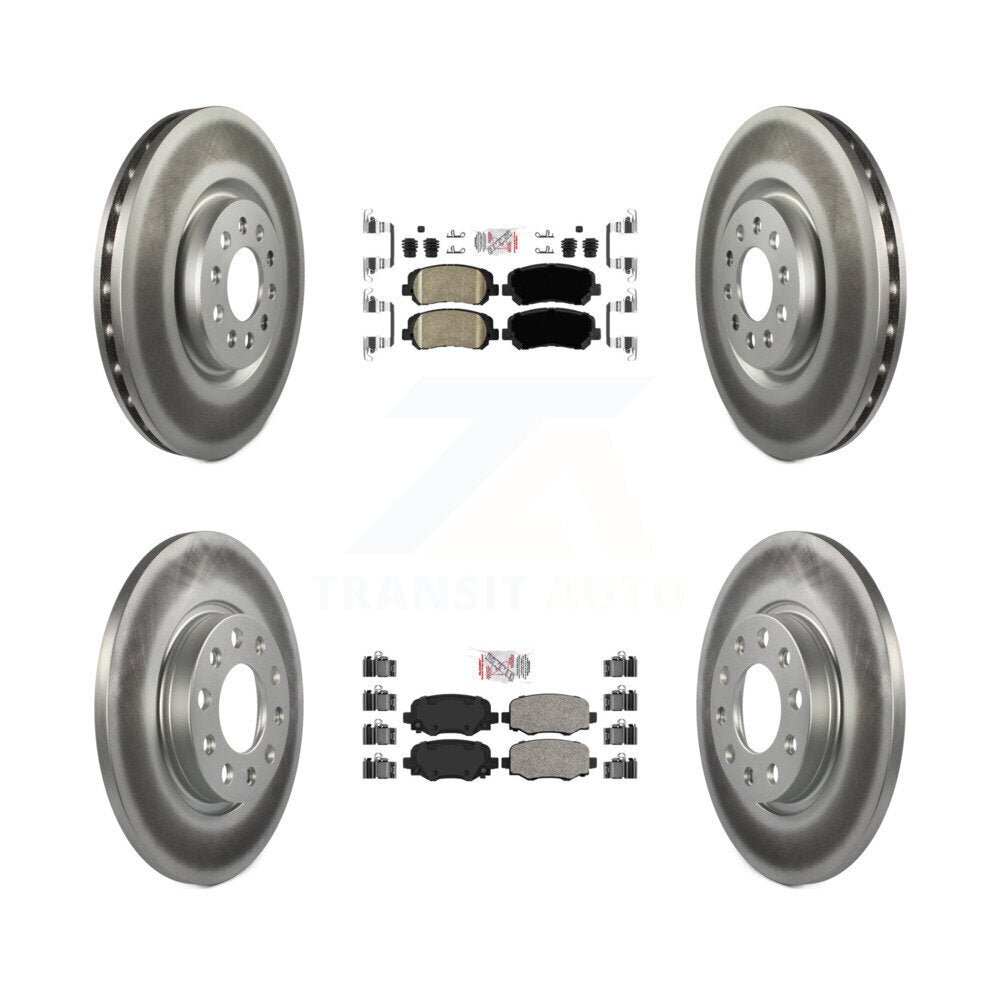 Front Rear Ceramic Pads And Coated Disc Brake Rotors Kit For Chrysler 200 KGA-105308