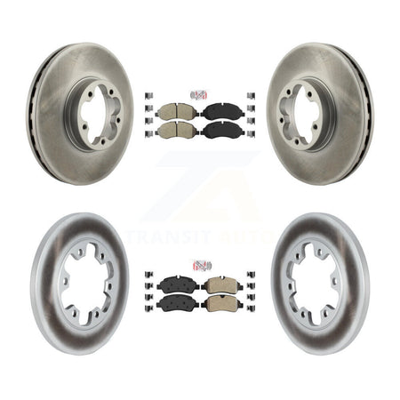 Front Rear Semi-Metallic Pads And Coated Disc Brake Rotors Kit For Ford Transit-350 HD KGA-105323
