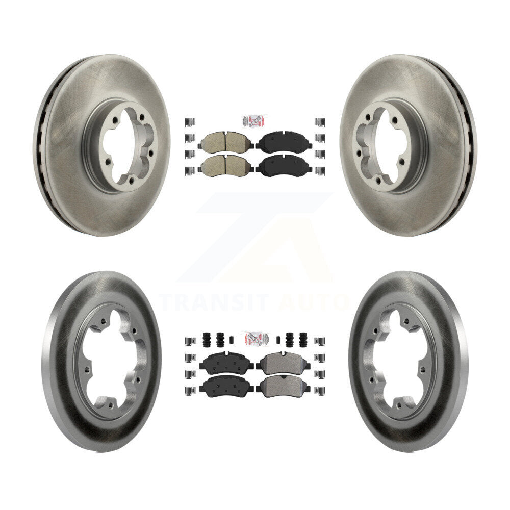 Front Rear Semi-Metallic Pads And Coated Disc Brake Rotors Kit For Ford Transit-350 HD KGA-105325