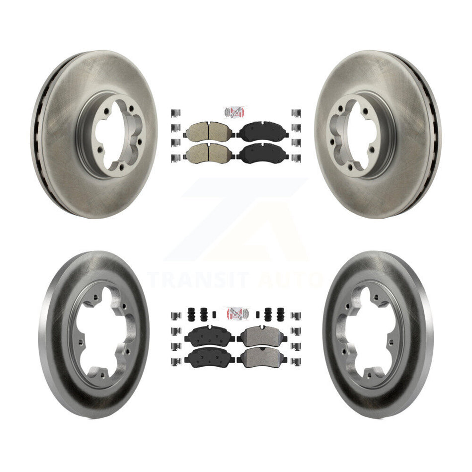 Front Rear Semi-Metallic Pads And Coated Disc Brake Rotors Kit For Ford Transit-350 HD KGA-105325