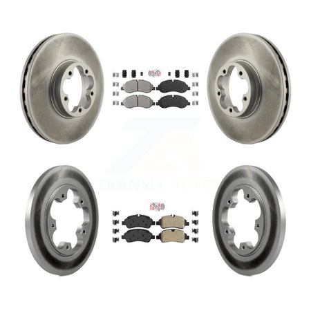 Front Rear Semi-Metallic Pads And Coated Disc Brake Rotors Kit For Ford Transit-350 HD KGA-105326