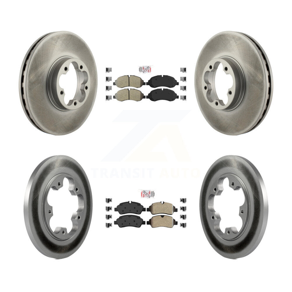 Front Rear Semi-Metallic Pads And Coated Disc Brake Rotors Kit For Ford Transit-350 HD KGA-105327