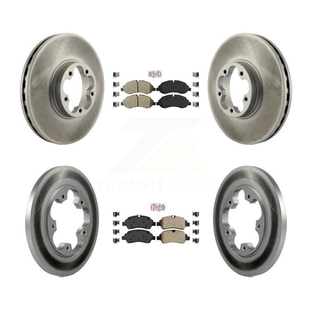 Front Rear Semi-Metallic Pads And Coated Disc Brake Rotors Kit For Ford Transit-350 HD KGA-105327