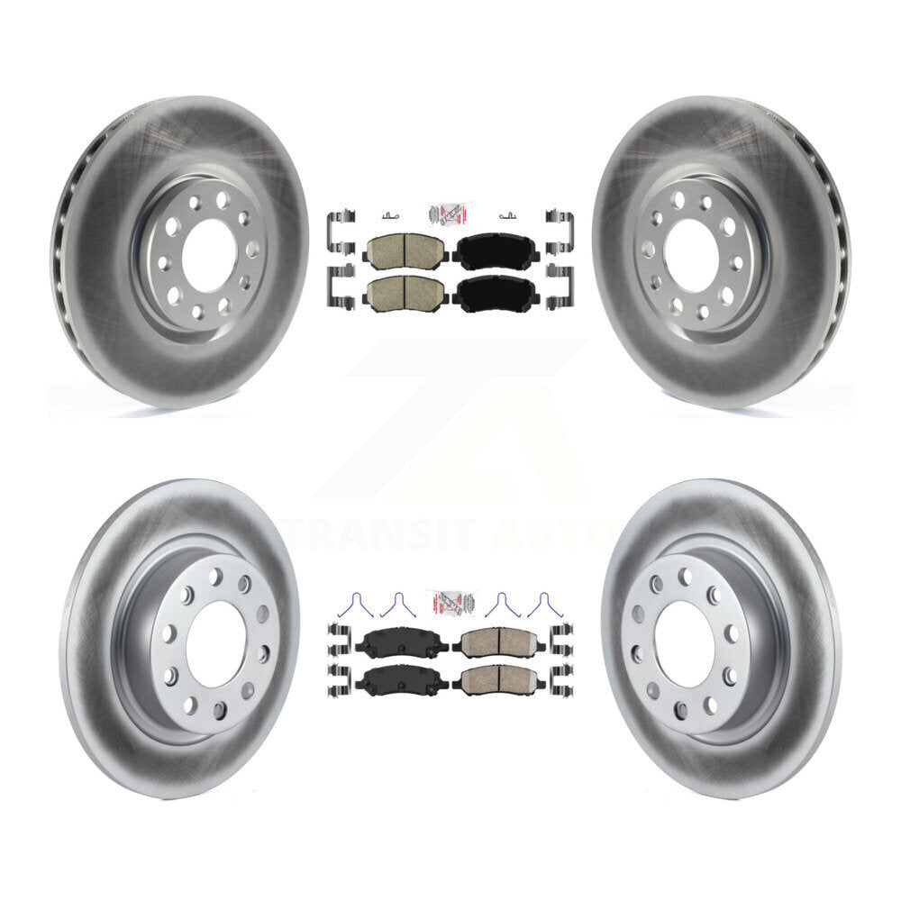 Front Rear Ceramic Pads And Coated Disc Brake Rotors Kit For 2013-2016 Dodge Dart KGA-105329