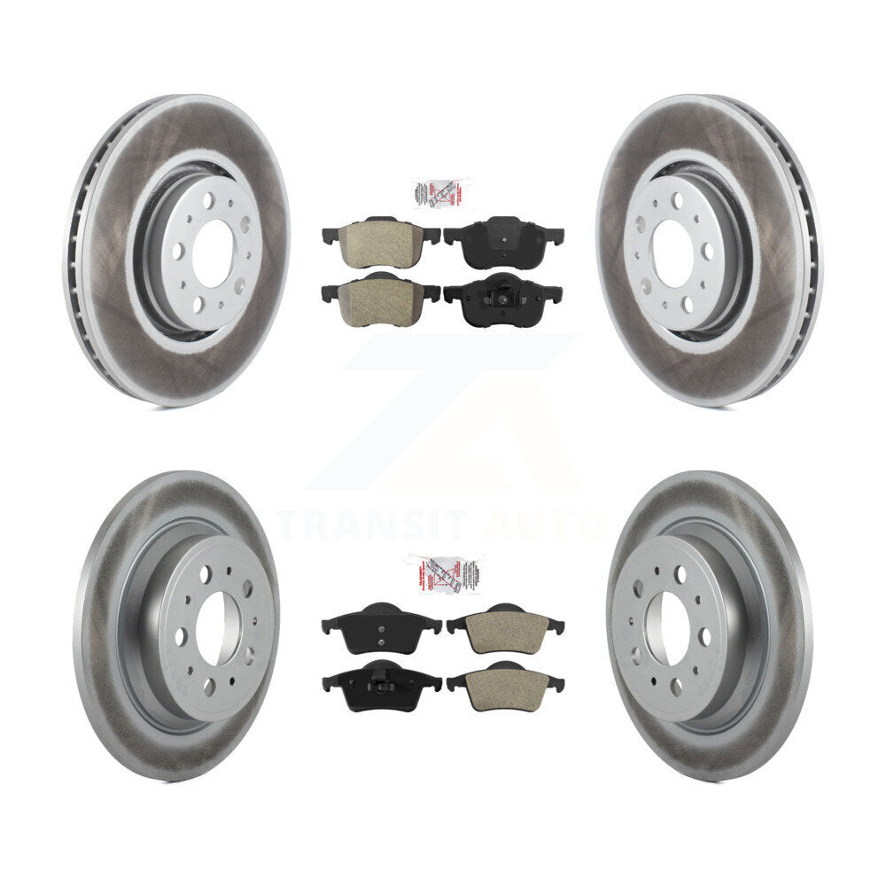 Front Rear Semi-Metallic Pads And Coated Disc Brake Rotors Kit For Volvo S60 KGA-105335