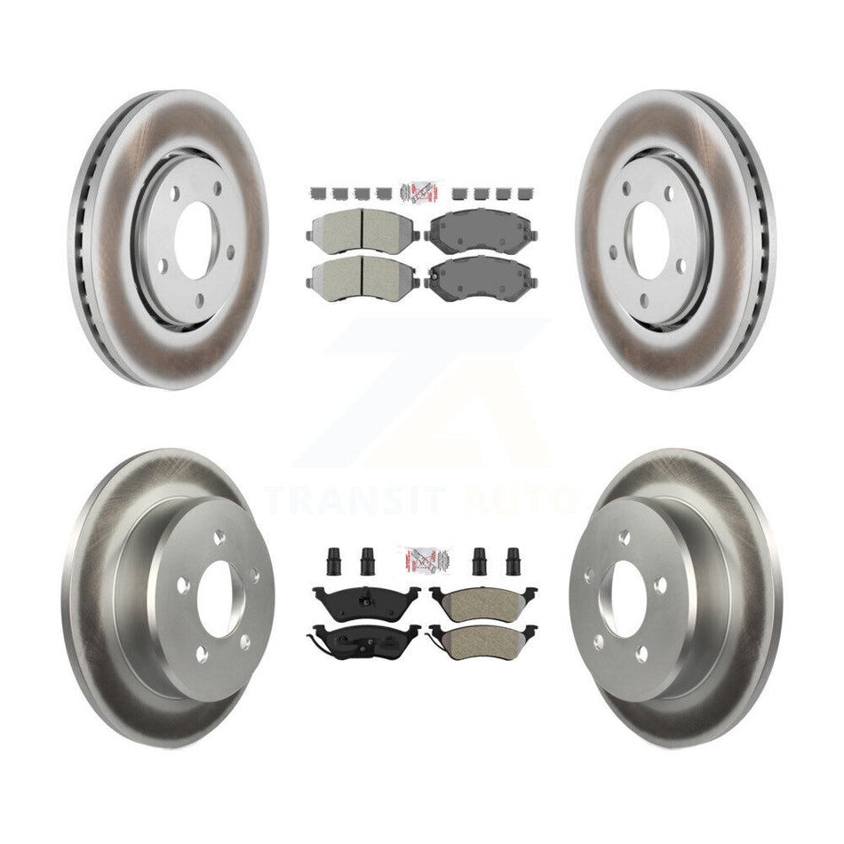Front Rear Semi-Metallic Pad Coat Brake Rotor Kit For Dodge Caravan Grand Chrysler Town & KGA-105342