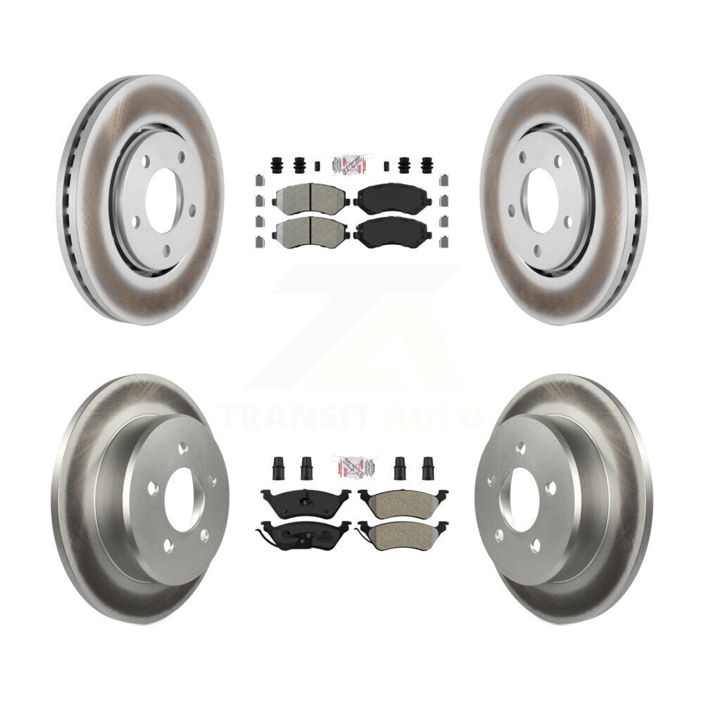 Front Rear Semi-Metallic Pad Coat Brake Rotor Kit For Dodge Caravan Grand Chrysler Town & KGA-105343