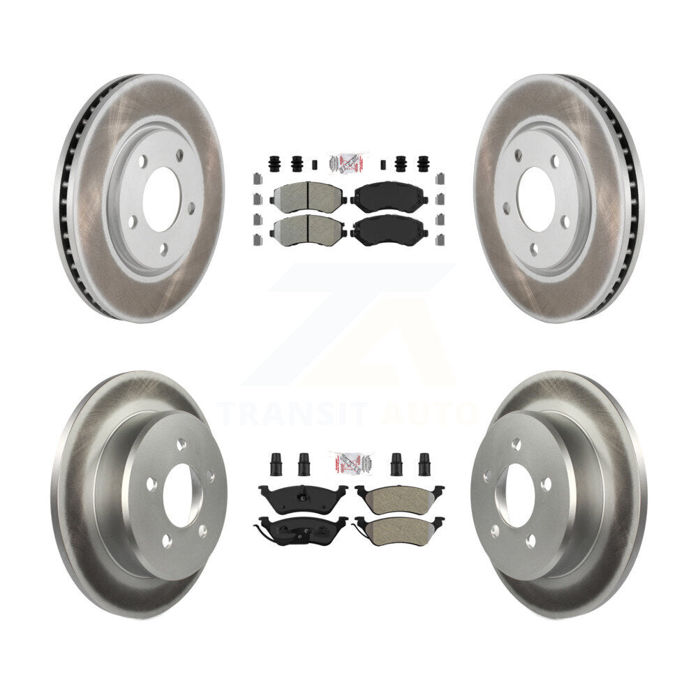Front Rear Semi-Metallic Pad Coated Disc Brake Rotor Kit For Dodge Grand Caravan Chrysler KGA-105345