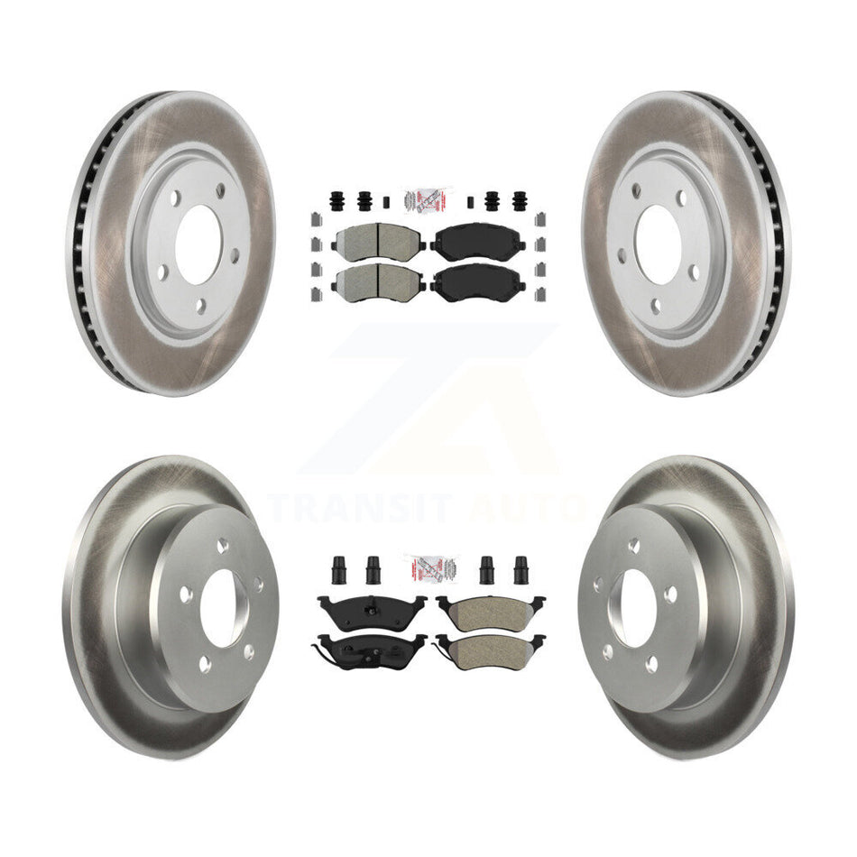 Front Rear Semi-Metallic Pad Coated Disc Brake Rotor Kit For Dodge Grand Caravan Chrysler KGA-105345