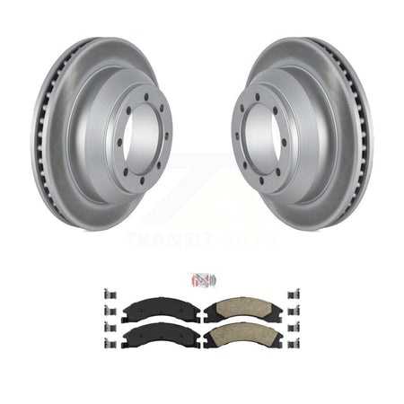Rear Coated Disc Brake Rotors And Ceramic Pads Kit For Ford E-350 Super Duty Econoline KGA-105350